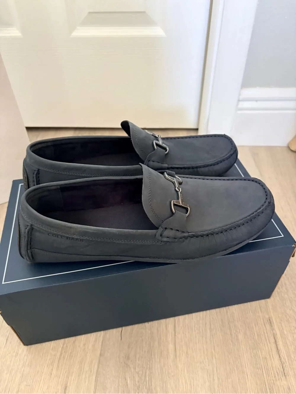 Cole Haan Men’s Navy Nubuck Bit Loafers